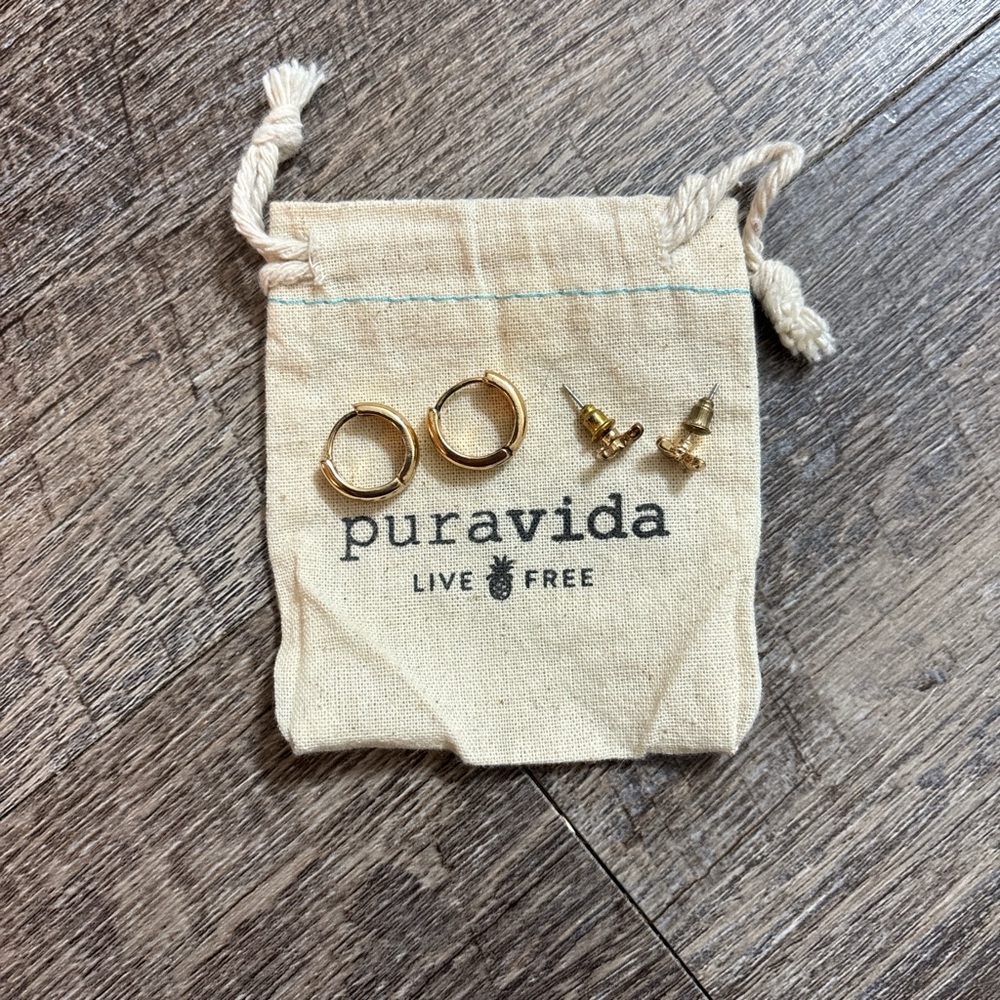 Pura Vida Gold Hoop Earrings